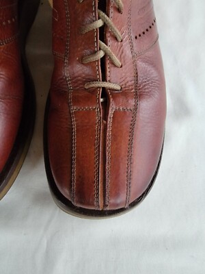 Johnston & Murphy Brown Leather Lace-up Oxfords. Made In  display picture 2