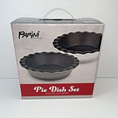 Parini Glazed Non-Stick Stoneware Pie Dish Pan Set NIB - Picture 2 of 5