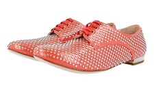 MIU MIU BY PRADA LACE-UP SHOES 5E8661 SALMON CRYSTAL NEW US 5.5 EU 35,5 36