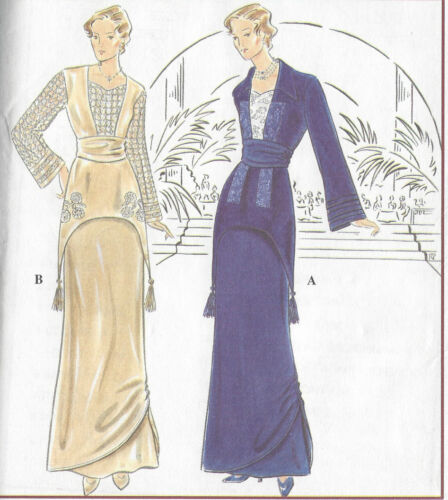 1900s Edwardian Vintage Sewing Pattern TWO-PIECE DRESS B34-36-38 (R774)  - Afbeelding 1 van 2