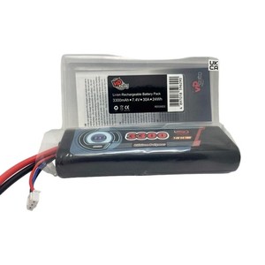 Rechargeable Battery 7.4V 3300mAh Li-Po Pack Vapextech Rounded Hard case Deans