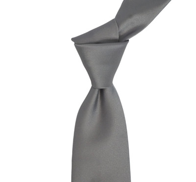 $250 NWT Canali Satin Solid Gray Silk Neck Tie Italy 3.25W