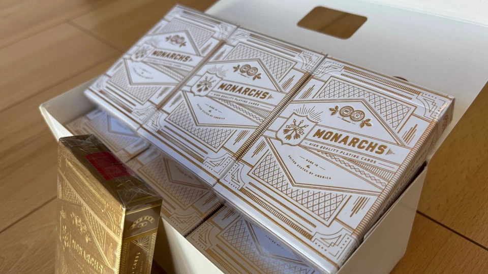 13 Monarchs White/Gold Poker Decks Playing Cards Theory 11 Brick Limited Rare - Image 3 of 4