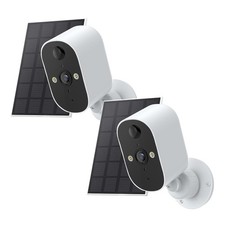 2Pcs Wireless Security Camera System Outdoor Solar Powered Battery Camera WiFi