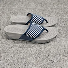 Bare Traps Women's Sandals Wide Top Tong Slip On Dasie Blue US 6.5M