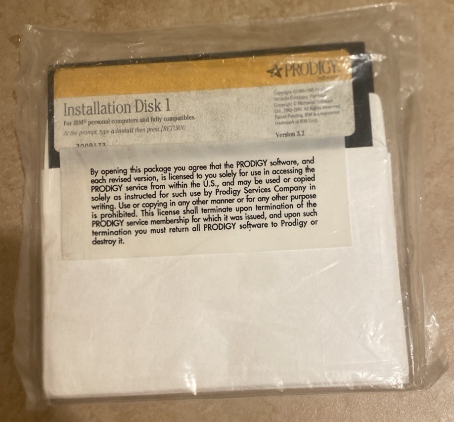Vintage Prodigy Software Version 3.2 IBM PC 5.25