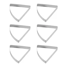 6pcs Perforated Cake Rings 4.33" Stainless Steel Fan-shaped Tartlet Ring