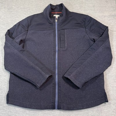 Carbon2Cobalt Jacket Men Large Navy Full Zip Textured Stretch Casual Zip Pocket