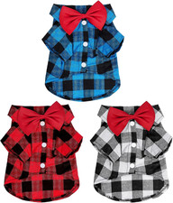 3 Pack Plaid Puppy Cat Shirt Cute Cat Shirt Dog Shirt for Extra Small Dogs Cats