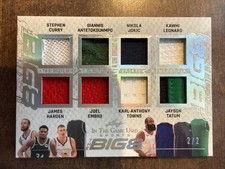 2025 Leaf In The Game Big 2/2! Curry Jokic Leonard Harden More Game Used Jersey