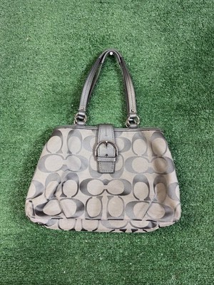 Coach Soho Signature Carryall Gray E1282-F19253 Purse Leather Trim