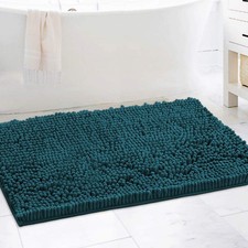H.VERSAILTEX Bathroom Rug 24x36 Non Slip Chenille Mat - Dark Teal