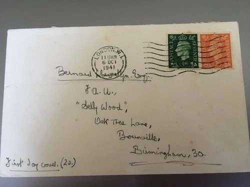 GB STAMPS RARE FIRST DAY COVER 1941 KGVI 2d DEFINITIVE LONDON