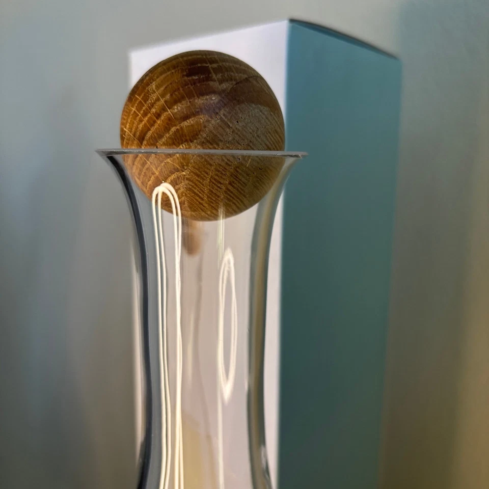 Sagaform Nature Wine/Water Carafe with Oak Stopper, white wine carafe decanter - Image 3 of 4