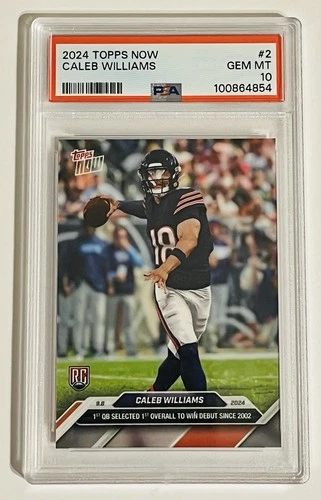Caleb Williams 2024 Topps Now RC Card 2 Rookie Card PSA 10