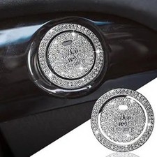Sparkling Rhinestone Push Start Button Cover  Anti-Scratch Key Color: White2