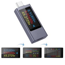 USB C Power Meter Tester Color Screen Multimeter Voltmeter DC430V/012A