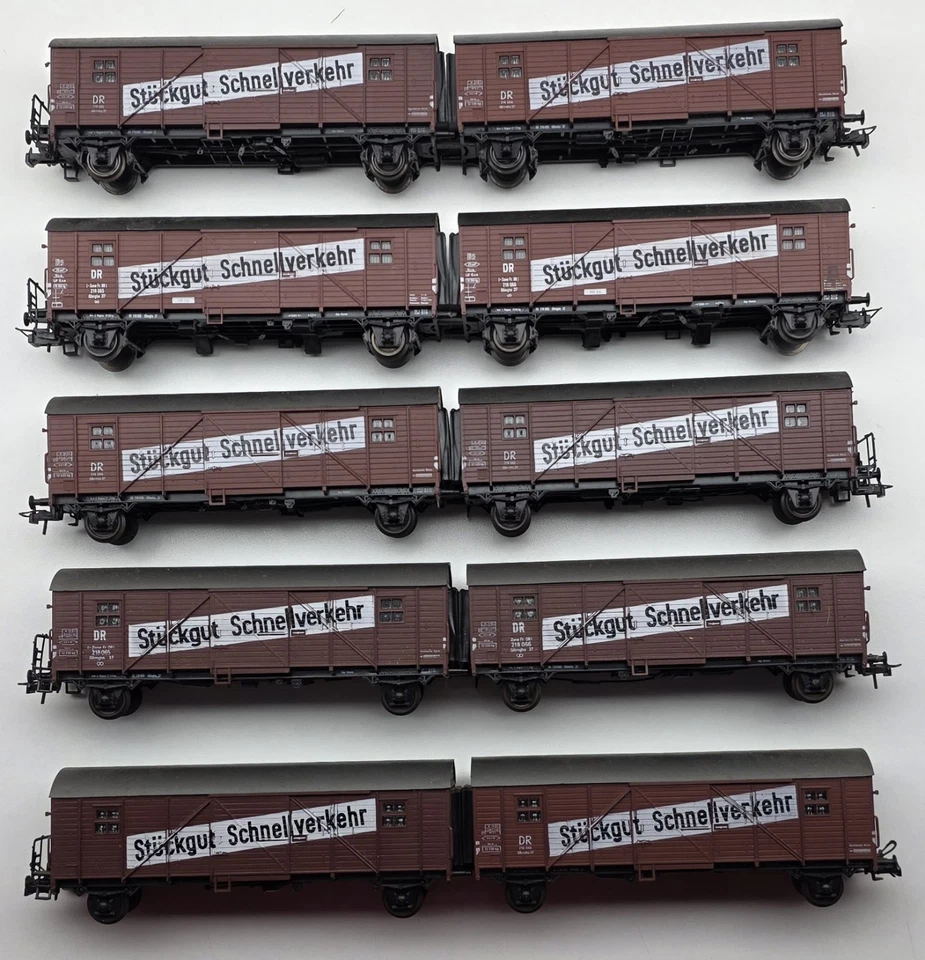 Roco H0 4329 5tlg. Güterwagen Leig-Einheit Set"Stückgut-Schnellverkehr" DR o.OVP