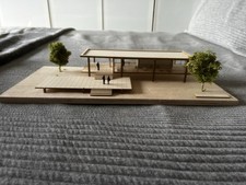 Balsa Wood Farnsworth 1/100 Model Mies Van Der Rohe modello architettura, non Lego