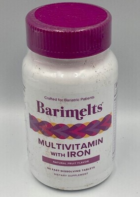 Barimelts Multivitamin w/ Iron - 60 Dissolving Tabs **NEW SEALED** Exp 9/2027