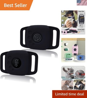 Secure & Stylish Silicone Case for Tile Mate 2024/2022 - Black 2-Pack for Pets