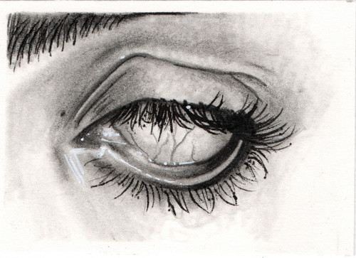 ACEO Original Graphite Drawing Hyper Realism Eyeball Vision Ocular Akpartstudio