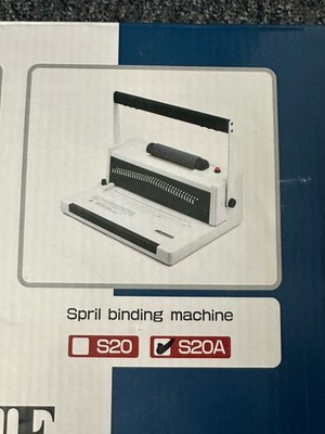 S20A Coil Binding Machine 4:1 Manual Round Hole Punch & Coils New Open Box