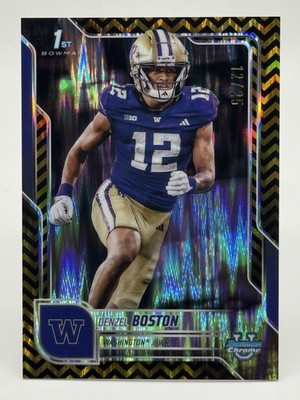 2025 Bowman Chrome U Denzel Boston Black & Gold Stealth #12/25 Jersey Match!!