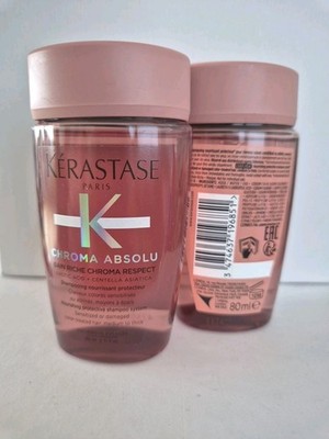 2x KERASTASE CHROMA ABSOLU Bain Riche Chroma Respect je 80ml Travelsize NEU 