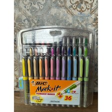 BIC Mark-it Permanent Markers Ultra Fine Point 36 Count Color Collection Case