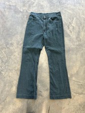 Vintage 70s Levi White Tab Forrest Green Rare Flare Corduroy Pants 30 X 30