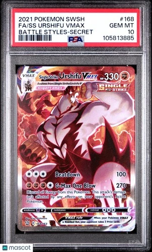Single Strike Urshifu VMAX Battle Styles Secret PSA 10 168/163 2021 Pokemon