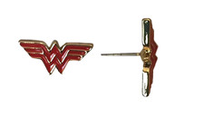 Wonder Woman Red Gold Logo Earrings Cosplay Jewelry
