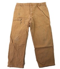 VTG 90s CARHARTT USA Men's 38 x 28 Brown Canvas Duck Carpenter Utility Pants