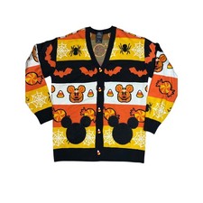 Disney Her Universe Mickey Mouse Candy Corn bats Halloween Cardigan sweater XS