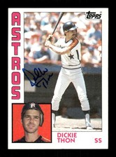 1984 Topps 692 Dick Thon signed auto autograph  blue sharpie ASC BXCP58