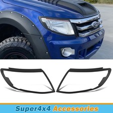 Paar Schwarz Scheinwerfer Abdeckung Blenden Für Ford Ranger T6 2012-2014 XL XLT