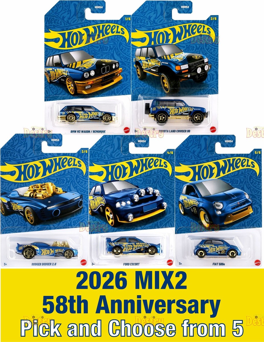 Hot Wheels 2026 58th Anniversary - MIX 2 Pick and Choose from 5