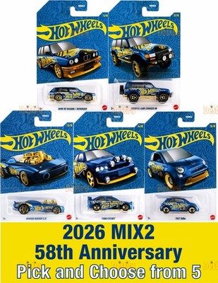 Hot Wheels 2026 58th Anniversary - MIX 2 Pick and Choose from 5