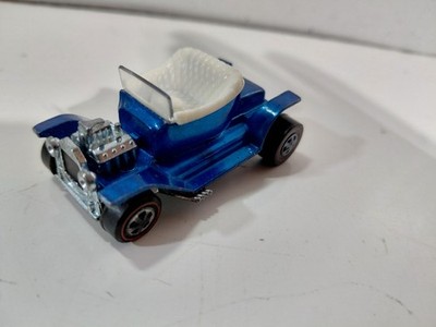 Hot Wheels 1:64 Die Cast Red Line 1968 USA Hot Heap Blue/ White Interior