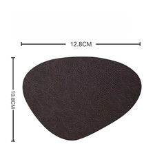 4Pcs/Set Leather Coaster Artificial Leather Coaster Drink Coffee Cup Mat round T