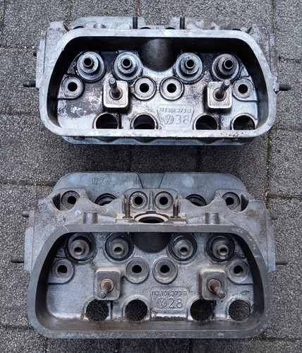 2x VW Käfer Zylinderkopf 1300 40 PS „113 101 373 B“ Einkanal Paar