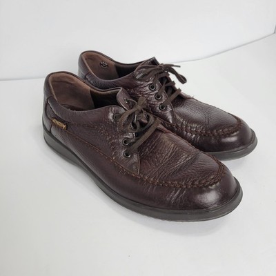 Mephisto Air Jet Shoes Mens 10 Medium Brown Pebble Leather Oxford Sneaker Casual