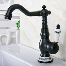 Oil Rubbed Bronze Swivel Bathroom Faucet Single Handle Sink Vanity Mixer Taps