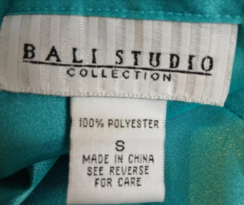 Bali Studio Satin Pajama Set Womens Small Green Shorts Sexy Lounge #D-28 - Image 3 of 4