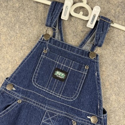 Key Toddler Boy s Girl s Blue Dark Wash Denim Bib Overalls 24 Months EUC 685