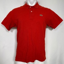 Lacoste Classic Fit Pique Red Cotton Collared Polo Shirt Men's MEDIUM 4