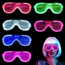 12Pcs Neon Party Glasses,LED Light up Glasses Flashing Glow Sunlasses,Luminous 