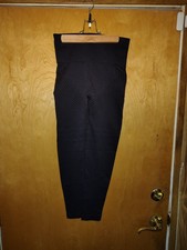 Black Size Medium Ribbed Rushed Butt Ankle Leggings