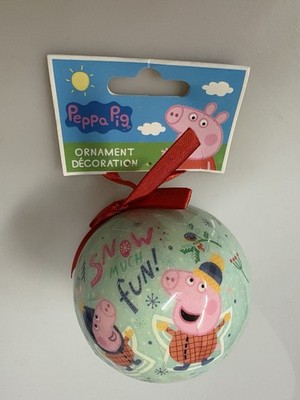 Set of 3 Hasbro Peppa Pig Christmas Ball Ornaments 3  Spheres NEW (2021)